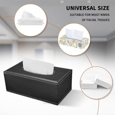 Склянка для серветок, органайзер для тканинних серветок, чорний, 25x13,5x9,5 см (з 4 підставками в подарунок)