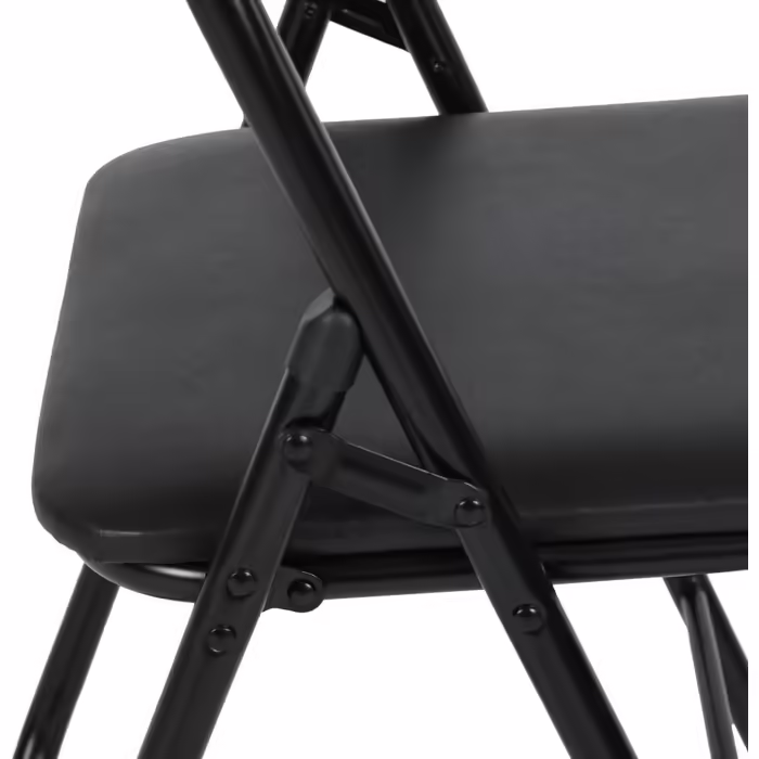 Складаний металевий стілець LuxNook, чорний, 150 кг, PVC оббивка, 4 шт. з м’якою спинкою для кухні, гостей, кемпінгу (10 шт.)