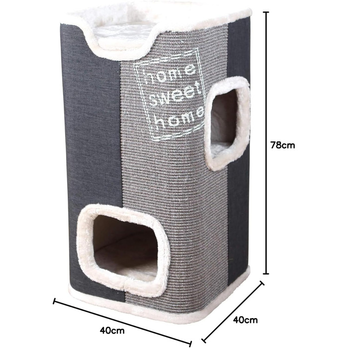 Кігтеточка-стілець TRIXIE Mexia, 2-ярусна, сіра, 38x38x78 см