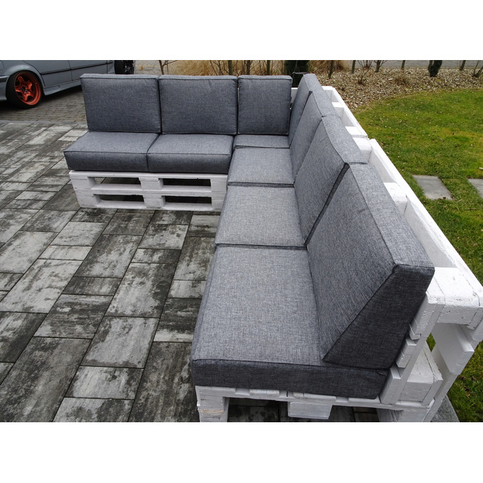 Комплект подушок для трьох європалет (13 шт.), сидіння 60 x 60, колір Silver 23