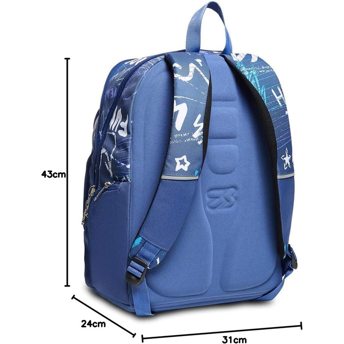 Рюкзак Seven Rucksack Advanced: для школи, університету та відпочинку. Просторий, з відділенням для ноутбука та кишенькою для пляшки, рожевий, фіолетовий, блакитний.