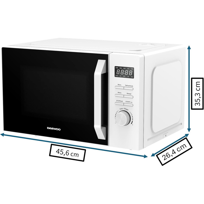 Мікрохвильова піч Daewoo MD-FC206SB 20L, 700W, чорний колір (Solo, White)