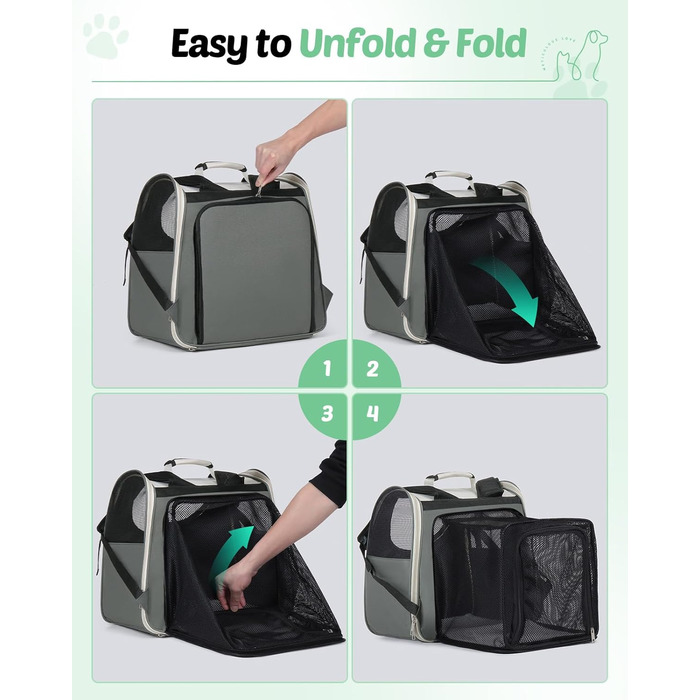 Розширюваний рюкзак для кота та собаки, переноска для тварин, рюкзак для великих котів та маленьких собак до 8 кг, переноска-рюкзак для транспортування/поїздок/кемпінгу