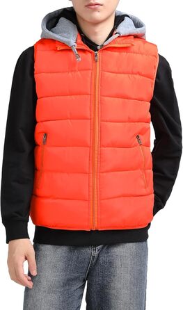 Чоловіча степкова жилетка YOUTHUP з капюшоном, тепла зимова жилетка для активного відпочинку, спортивна жилетка, оранжевого кольору (S)