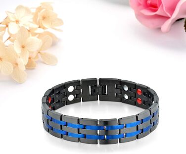 Магнітний браслет для чоловіків JewelryWe - терапевтичний, з нержавіючої сталі, великий, широкий, з ланцюжком. Ідеальний подарунок на День батька (4 шт.)