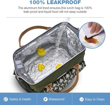 Термосумка Lekesky для жінок - об'єм 11л, зелена