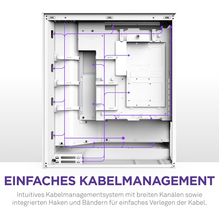 Корпус NZXT H7 Flow для ПК ATX з покращеною вентиляцією | Підтримка до 3 x 120 мм вентиляторів для охолодження GPU | 3 x 120 мм фронтальні вентилятори | Підтримка радіатора 420 мм | Flow 2024, білий