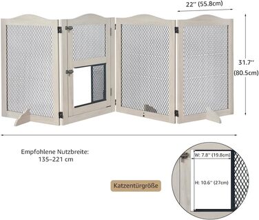 Захисний бар'єр для каміну Unipaws, огорожа для собак, 6 панелей, без свердління, білий (сірий)