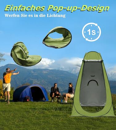 Riggoo Pop Up Privacy Tent - Portable Toilet & Changing Tent for Camping & Beach - UV40+ Sun Protection - Green