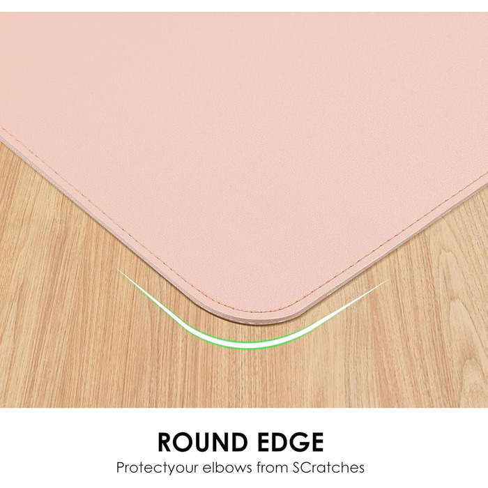 Підкладка для столу Vicwe з екошкіри PU, 80x40 см, рожева - килимок для миші, захист для офісу та дому