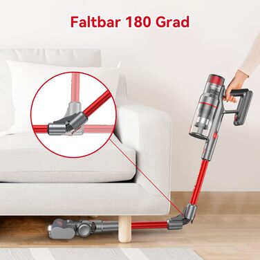 Акумуляторний пилосос Aonus A9 Pro, пластиковий, червоний, 500 Вт, об'єм 1 літр, 60 дБ