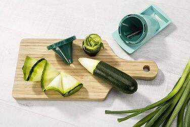 Набір для нарізання овочів Genius Nicer Dicer Fusion Julietti | 16 частин | Універсальний овочеріз | Слайсер, 26.5 x 11.5 x 14.5 см, м'ятно-зелений