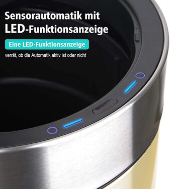 Рибеллі Відро для сміття 30л з нержавіючої сталі, з педальним механізмом, м'яке закриття, сортування сміття, кругле (Мигдальний колір з сенсором)