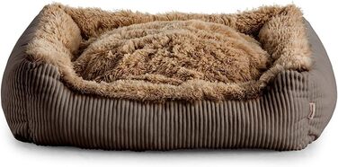 Gutekissen® Шерстисте ліжко для собак середнього розміру - подушка для собак, яку можна прати - вибір кольору та розміру (90x75 см, XL, Коричневий)
