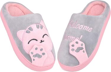 JACKSHIBO Теплі плюшеві тапочки для дому (зимові) - чоловічі/жіночі, унісекс, сірі (38/39 EU)