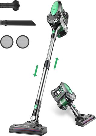 Бездротовий пилосос Vactidy Blitz V8: акумуляторний, 25KPa, 35 хв роботи, для твердих підлог, видаляє шерсть тварин, зелений