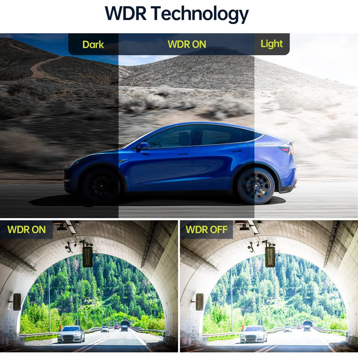 Відеореєстратор Volam 3-камерний з записом спереду, ззаду та в салоні. IR нічне бачення, WDR, G-сенсор, SD-карта 64GB, USB-C