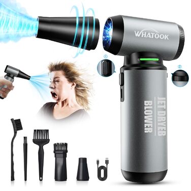 Електричний пилосос для повітряного продування, ультрапотужний, 3 режими, 200000 об/хв, з акумулятором 10000mAh, щіткою для чищення та USB-зарядкою, для чищення ПК