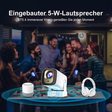 Проектор Salange P92Max ST: 4K, Android 13, WiFi, Bluetooth 5.2, Автофокус, Вбудовані YouTube/PrimeVideo/D+, 12000 лм, 5W динамік