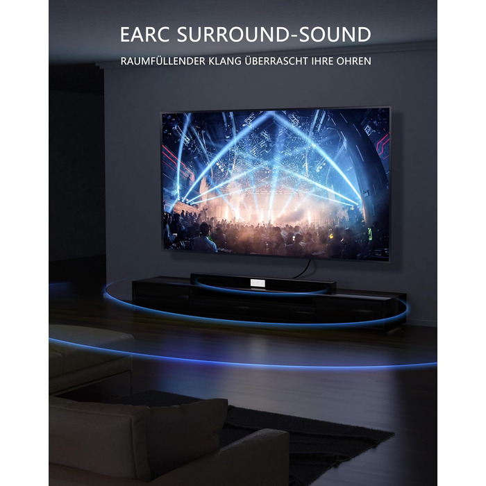 HDMI кабель Stouchi 2м 8K 4K Ultra High Speed з підтримкою eARC HDR10, 48Gbps, 144Hz, сумісний з RTX 3080, PS5, Xbox Series X, Fire TV, Roku TV, Samsung, Sony, LG (сірий)