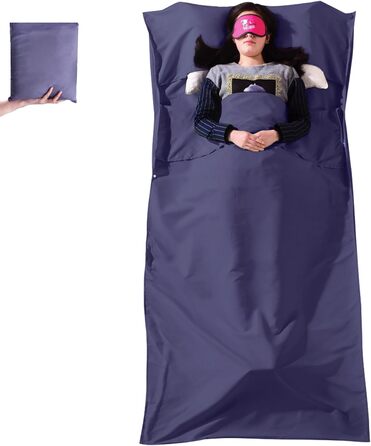 Azarxis Cotton Sleeping Bag, Lightweight and Comfortable, Summer Travel Sleeping Bag, Inner Sleeping Bag for Backpacking, Hostels and Mountain Huts