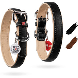 Нашийник для собак WAUDOG: шкіряний нашийник для великих, середніх та маленьких собак, цуценят. Ширина 15 мм, довжина 27-36 см. Чорний колір.