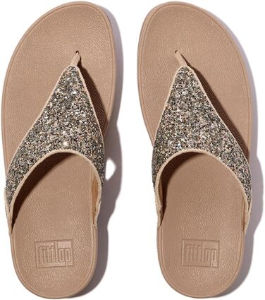 Шльопанці жіночі FitFlop Lulu Glitter бежеві з підтримкою стопи, 37 EU