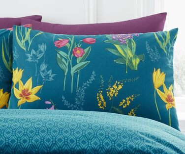Комплект постільної білизни Dreams & Drapes Ingrid, блакитно-зелений, для ліжка King, легкий у догляді