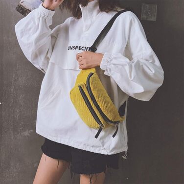 Жіноча бананка VALICLUD (2 шт.) - поясна сумка на талію, сумка через плече, зелена (жовта)