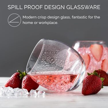 CRYSTALIA Premium Drinking Glasses Set - 6, Whisky Glasses 410 ml 100% LEAD-FREE, Dessert Glasses, Whisky Glasses, Juice Glasses, Tumbler Glasses, Tumbler Glass, Stemless Wine Glasses, Gin Glasses