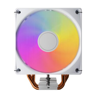 Кулер для процесора Jungle Leopard KF420E з дисплеєм температури, 4 теплові трубки, 155 мм, 120*120*25 мм вентилятор 1800 RPM ARGB PWM, для LGA 115X/1200/1700/1366/2011/1851, AM4/AM5 (Чорний)