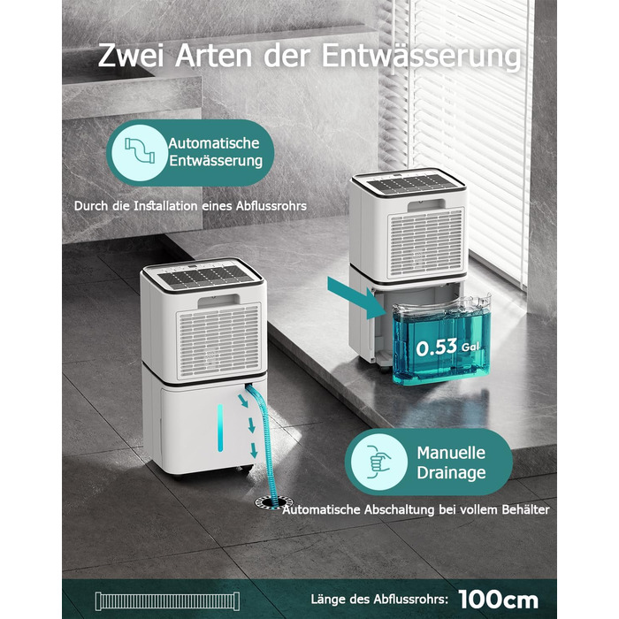 Електричний осушувач повітря 12л/24г з сенсорним керуванням, дисплеєм 3 кольорів та таймером 24г. Ідеальний для квартири, швидкого сушіння білизни, ванної кімнати та підвалу. Білий, 12л