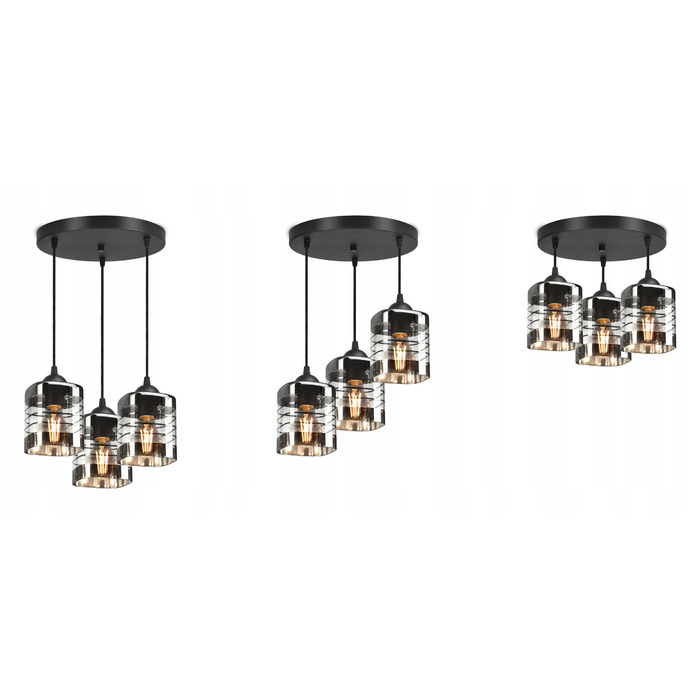 Підвісна лампа Luxolar Light Factory: скло та алюміній, 3 точки освітлення, цоколь E27