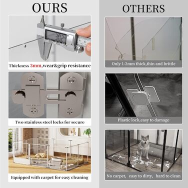 Кія для собак BingoPaw: вольєр для цуценят та собак, 8 елементів, 60 см, XXL, з дверцятами та водовідштовхувальним дном (180x120x61 см)