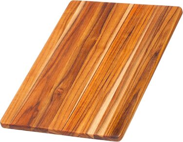 Дошка для нарізання Teakhaus Essential з тикового дерева, велика, 40x28x1,4 см, FSC сертифікат, мінімалістичний дизайн, кухонна дерев'яна дошка для чистого нарізання