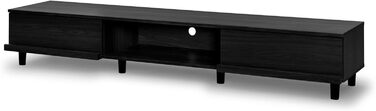 Iris Ohyama TV Furniture, TV Cabinet, TV Stand, TV Mount for screens up to 43 inches, 4 shelves, Extendable, Contemporary, Bedroom, Living Room - TV Cabinet - SAB-100 - White Oak (Black Oak, TV size up to 73 inches, With drawers)