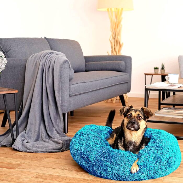 Лежанка для собак та котів Yuma Spazio, 50x70 см, тюрквіс (стійка до укусів, міцна, знімне покриття)