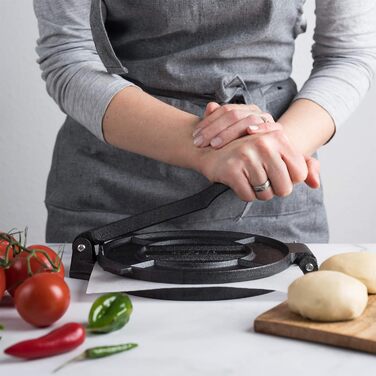 Пресс для тортилій та плоского хліба з чавуну 20 см - для приготування тортилій, плоского хліба, наану та ротилів