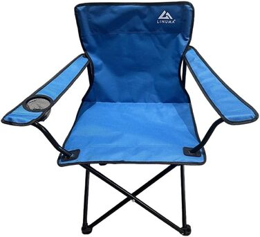 Скляний стілець Linuma® для риболовлі та відпочинку на природі: зручний, з кишенькою для напоїв та сумкою для перенесення (блакитний)