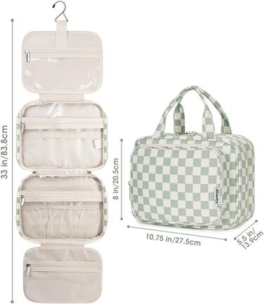 Косметичка для жінок Narwey з петлею для підвішування, велика, органайзер для косметики, сітка м'ятного кольору (середній)