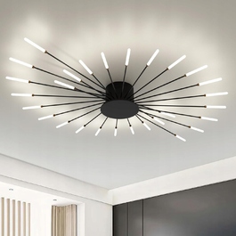 Сучасна LED-люстра GOECO, чорна, 100 см, 3150 лм, 28 Вт