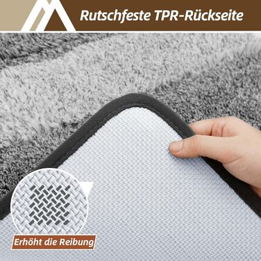 Килимок для ванної кімнати COSY HOMEER 40 x 60 см, антиковзаючий, м'який, для душу та ванної, темно-сірий