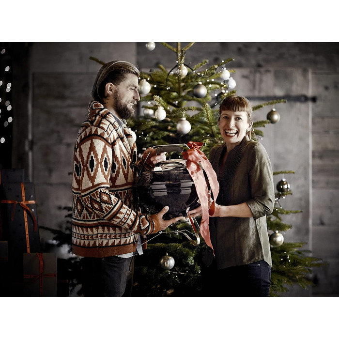 Портативний вугільний гриль Weber Smokey Joe Premium, 37 см, чорний, порцелянове емальоване покриття, зручна ручка для перенесення, для барбекю