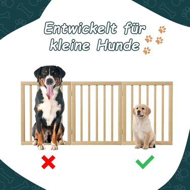 Бамбукове переносне захисне ґратка для собак Semiocthome, 3 секції, для дому, 61 см (H), розширюється до 140 см