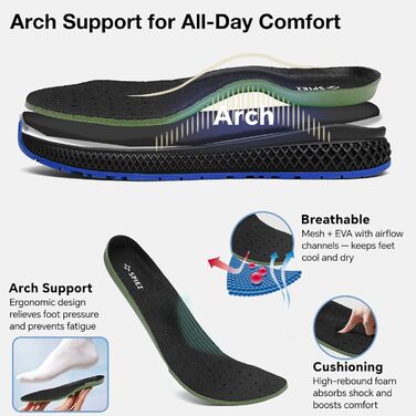 Робочі черевики SPIEZ для чоловіків та жінок, легкі, slip-on, з дихаючою сіткою, захист пальців Composite, неслизькі для складу, промисловості та повсякденного використання, чорно-сині, розміри EU35-46 (41 EU)