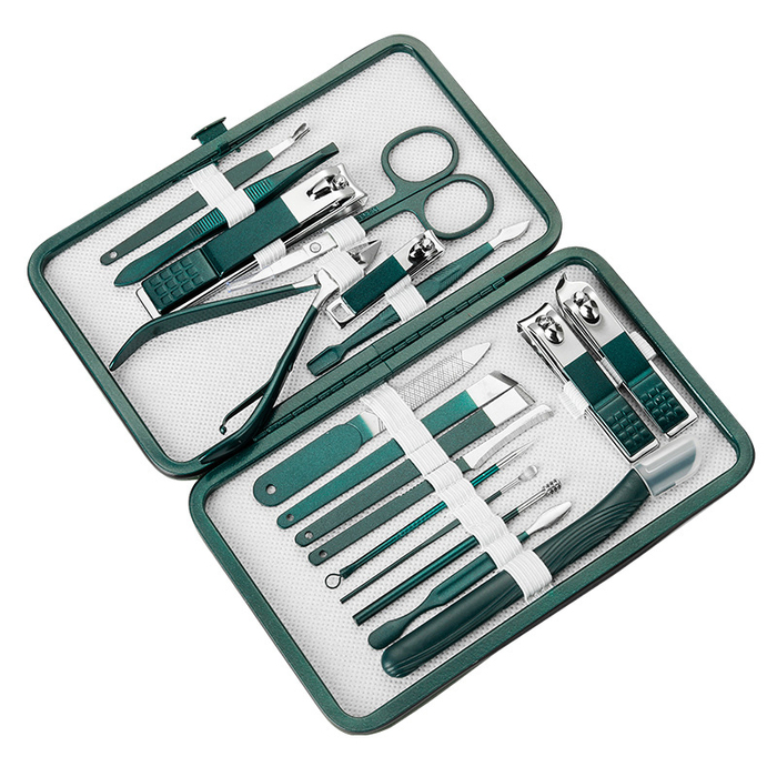 Набір інструментів для манікюру та педикюру, 18 предметів, з футляром