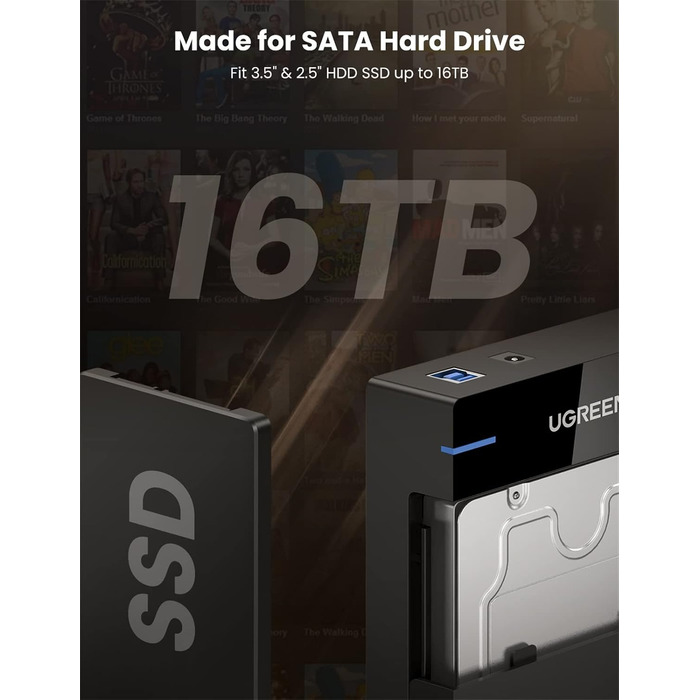Зовнішній корпус для HDD UGREEN USB 3.0 UASP 3.5 дюймів, кейс для жорсткого диска (набір 2 шт.)