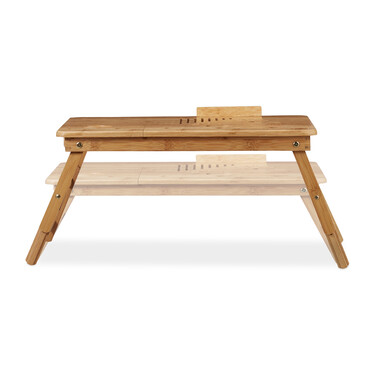 Relaxdays Height-Adjustable Laptop Table Bamboo