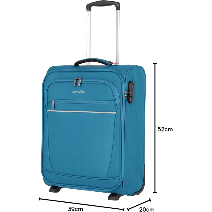 Чемодан-валіза Travelite на колесах, 39 літрів, ручна поклажа, турецький колір, 52 см