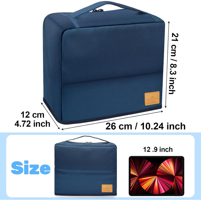 Чоловіча та жіноча дорожня косметичка Lermende з подвійною блискавкою, великий об'єм, зручна ручка для подорожей. (Синій)